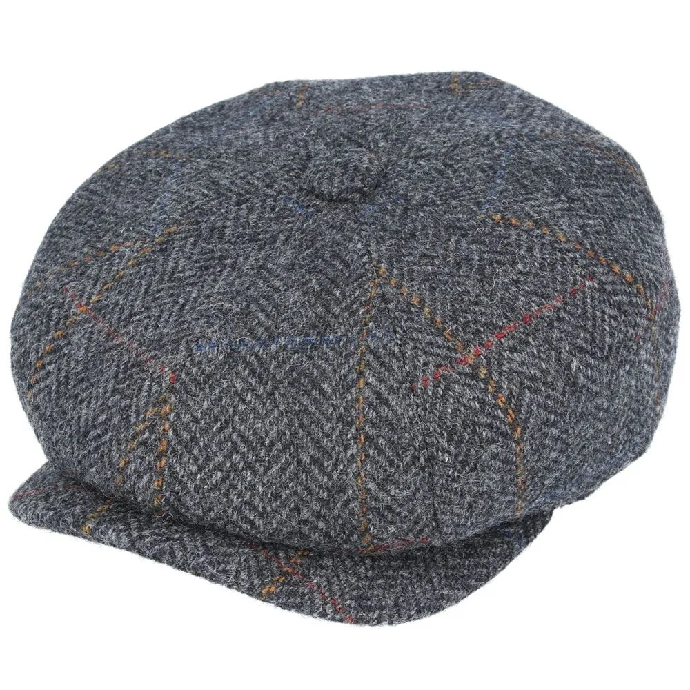 100% Italian Wool Newsboy Cap - Charcoal