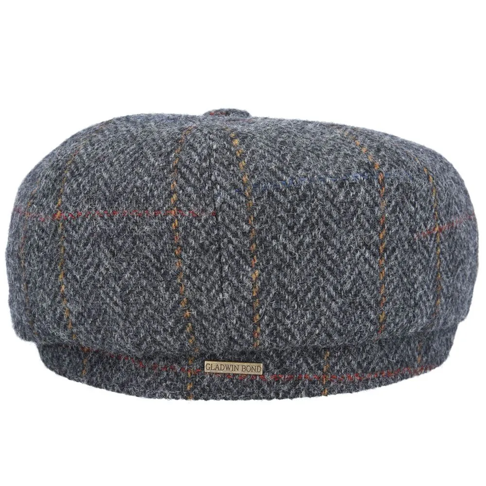100% Italian Wool Newsboy Cap - Charcoal