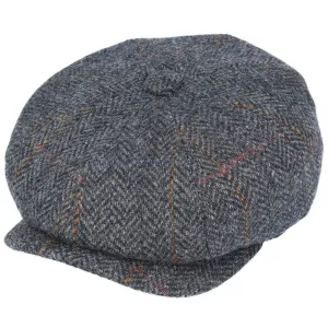 100% Italian Wool Newsboy Cap - Charcoal