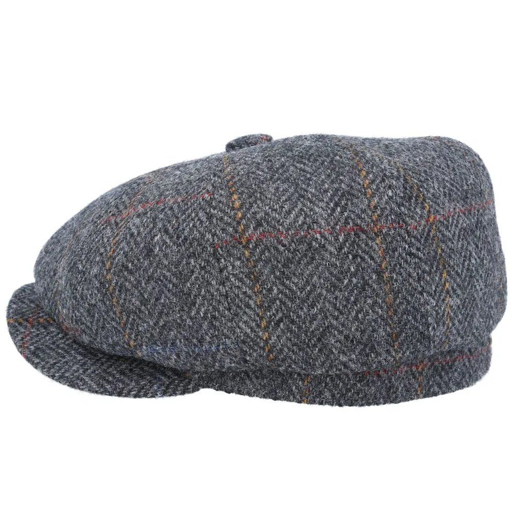 100% Italian Wool Newsboy Cap - Charcoal