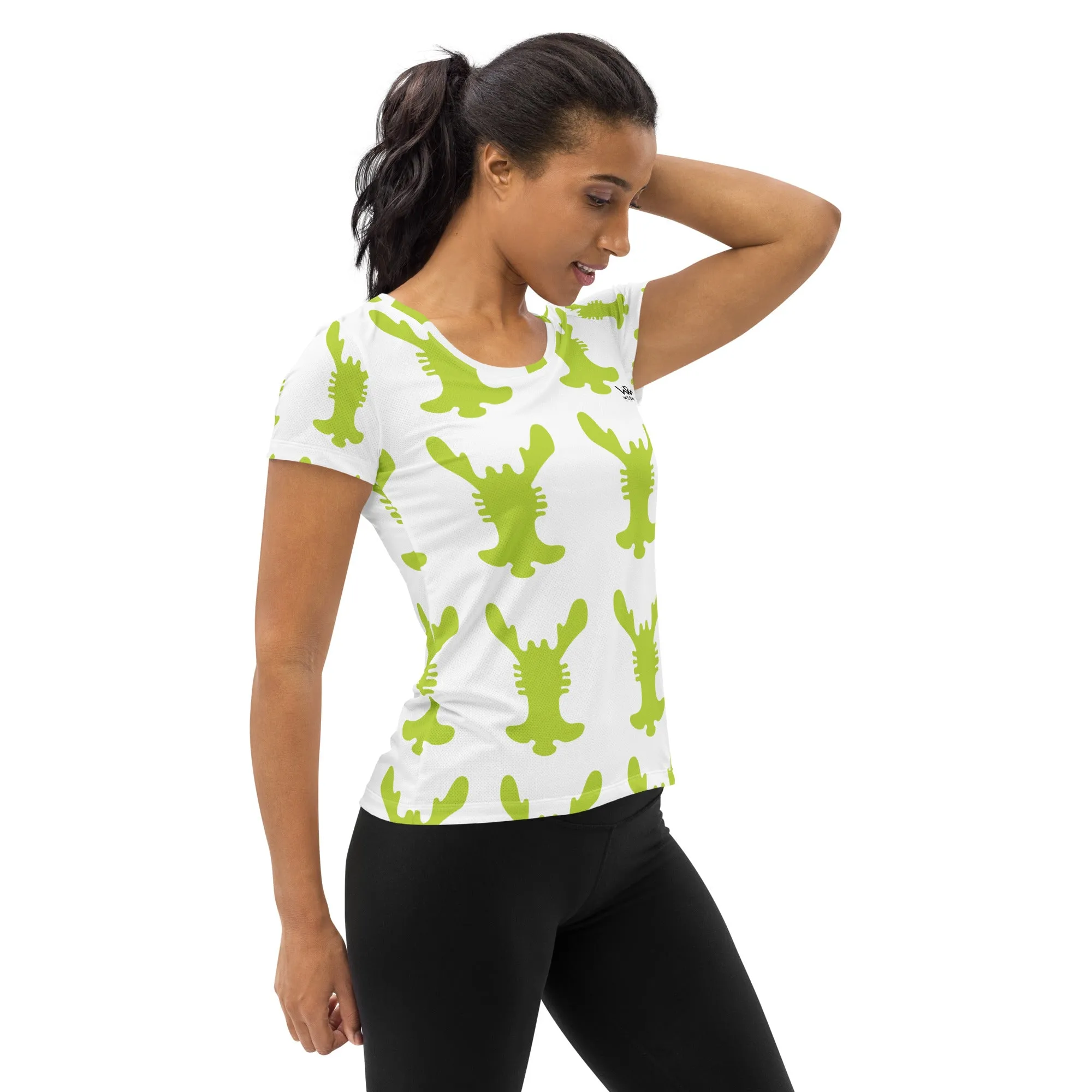 All-Over Print Women's Athletic T-shirt | The Rabbit Ear Textile