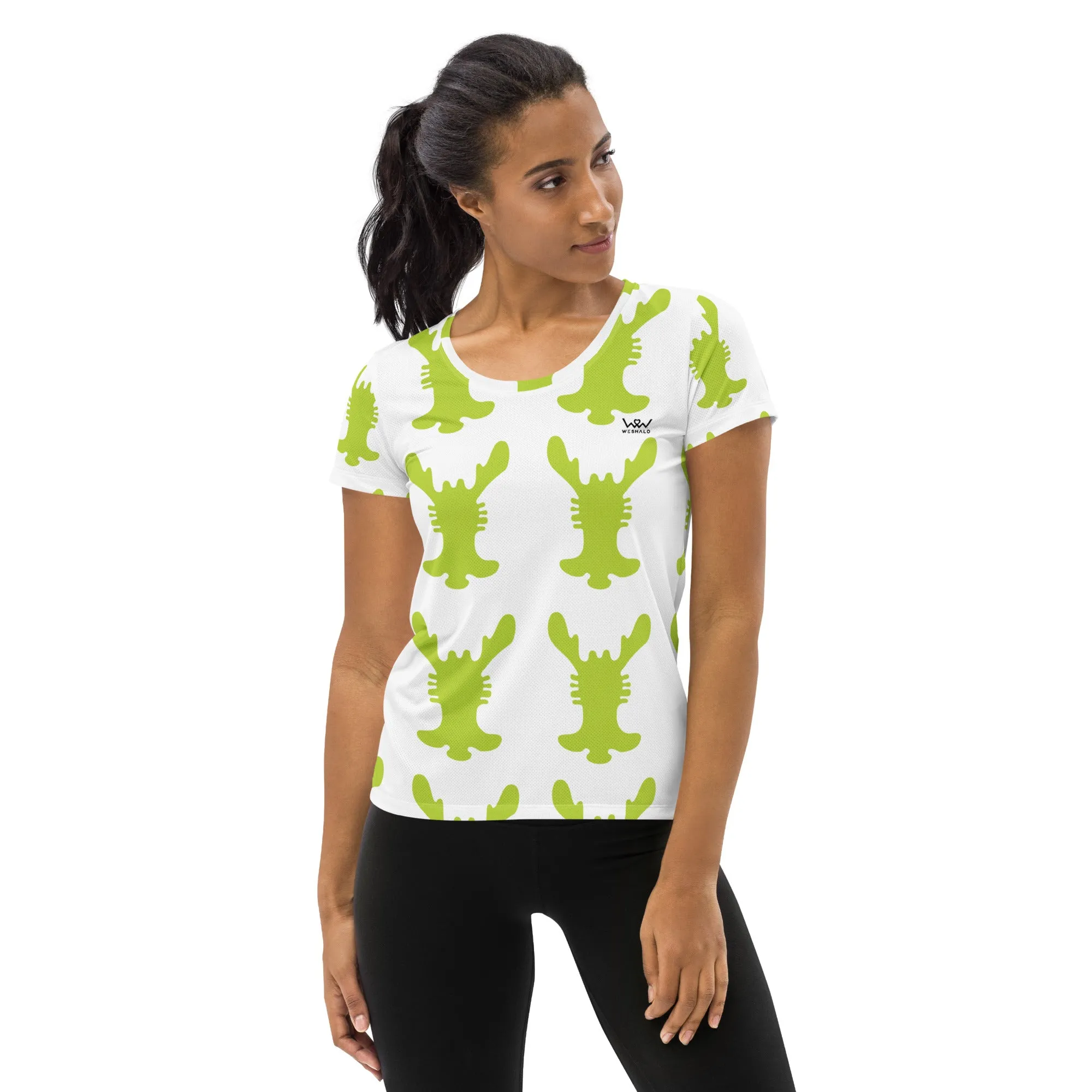 All-Over Print Women's Athletic T-shirt | The Rabbit Ear Textile