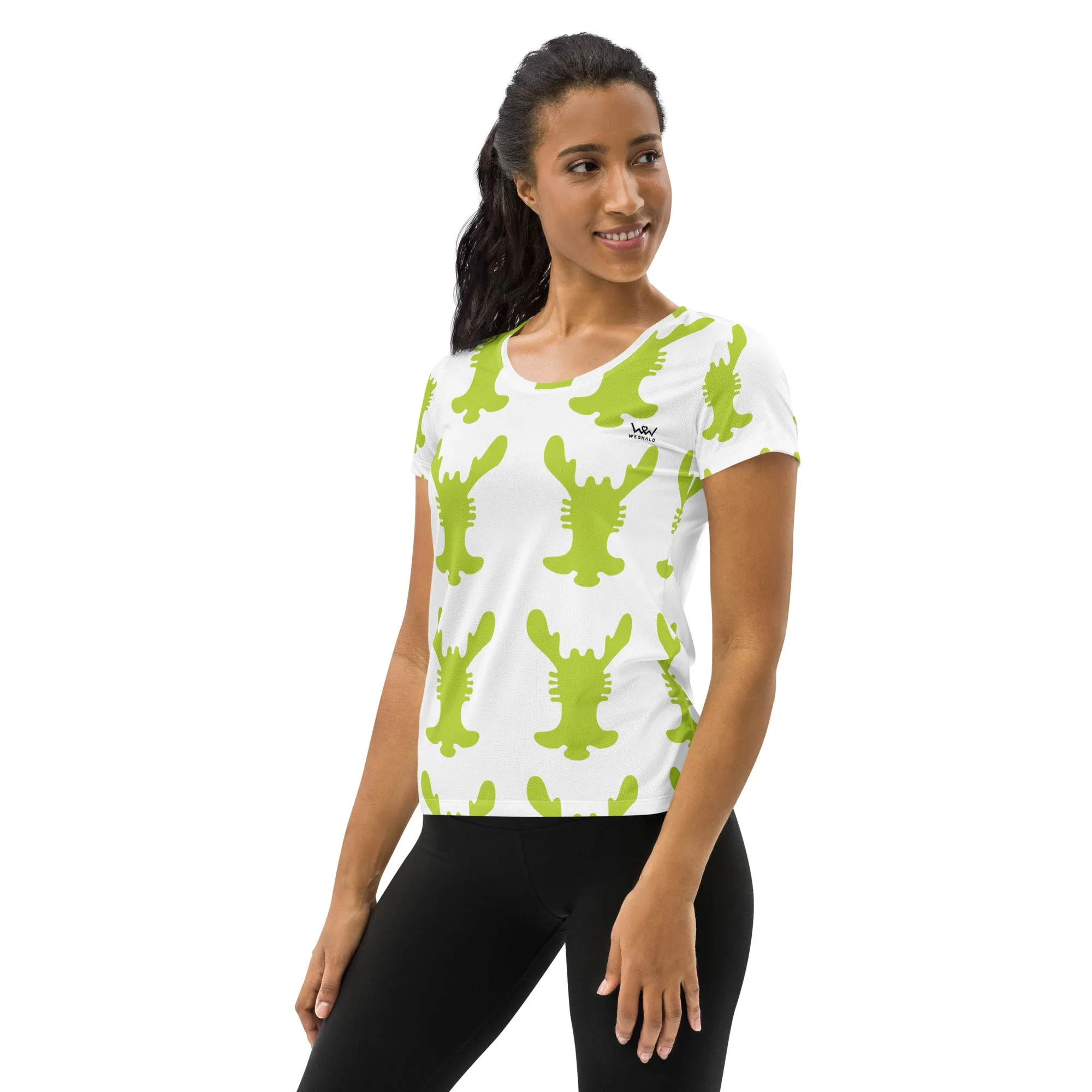 All-Over Print Women's Athletic T-shirt | The Rabbit Ear Textile
