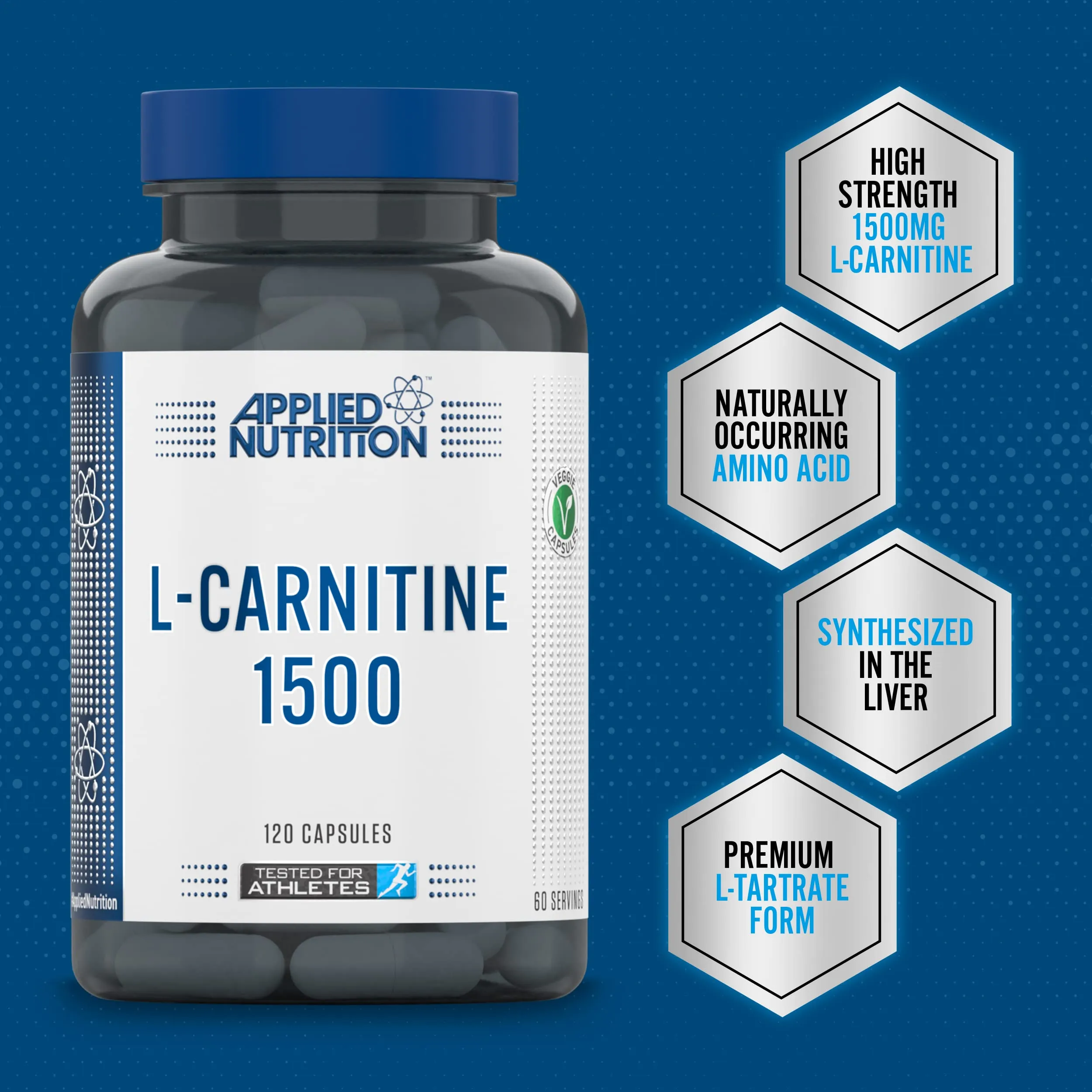 Applied Nutrition LCarnitine 1500mg  120 caps