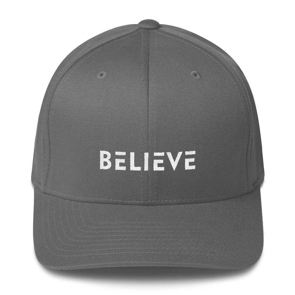 Believe Fitted Flexfit Twill Baseball Hat
