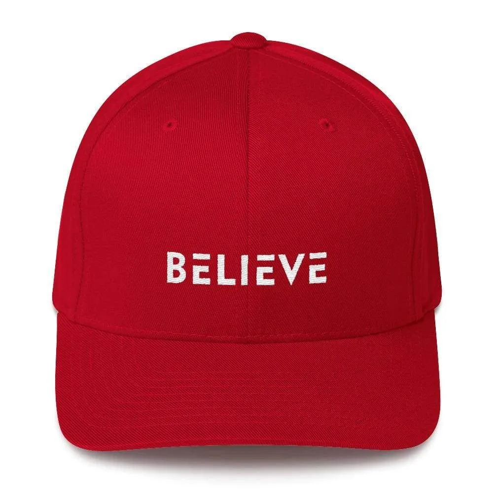 Believe Fitted Flexfit Twill Baseball Hat