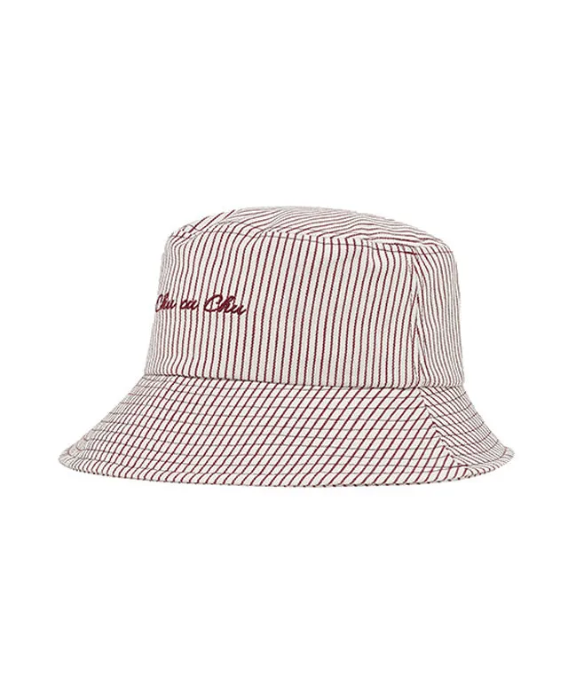 CHUCUCHU Stripe Bucket Hat - Wine