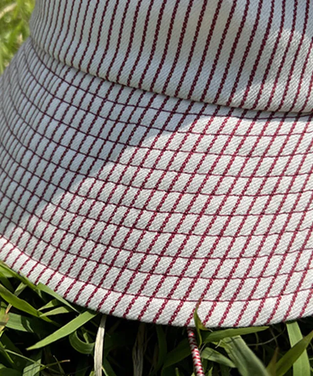 CHUCUCHU Stripe Bucket Hat - Wine