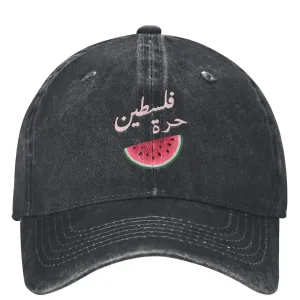 Cool Palestine Washed Baseball Cap Watermelon Cool Casual Trucker Hat Summer Female Male Kpop Rock Sun Visors Baseball Caps