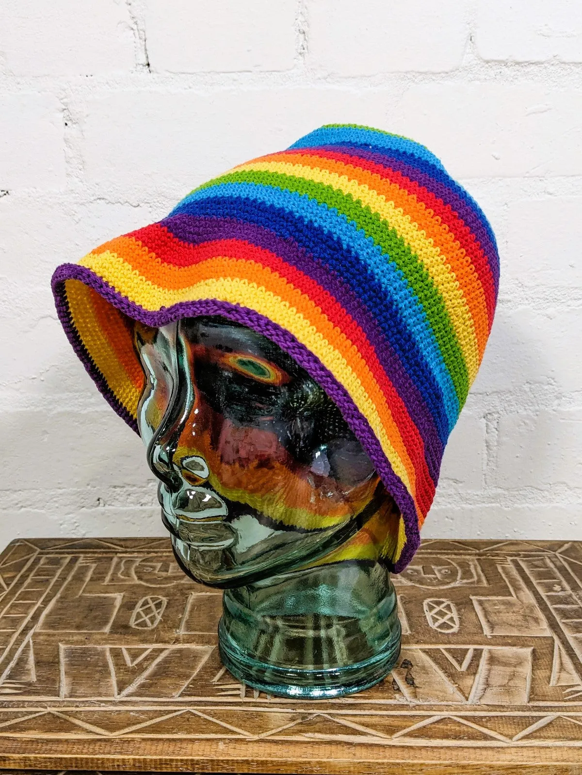 Cotton Rainbow Crochet Bucket Hat