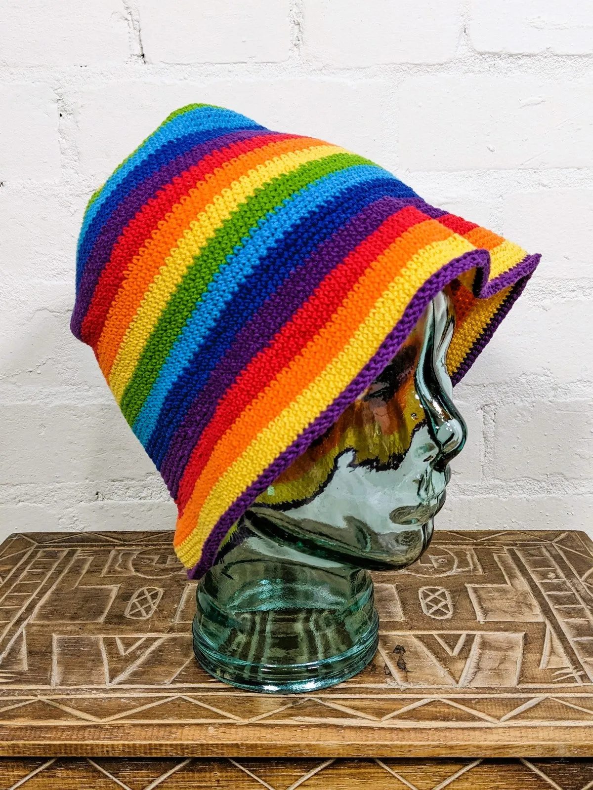 Cotton Rainbow Crochet Bucket Hat
