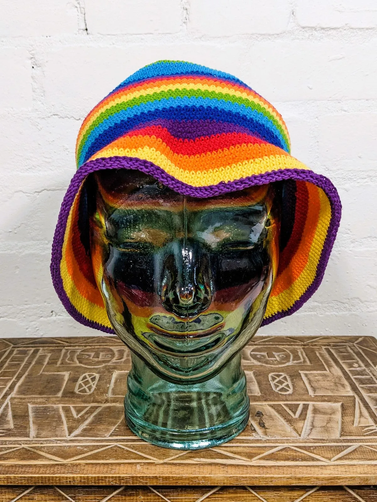 Cotton Rainbow Crochet Bucket Hat