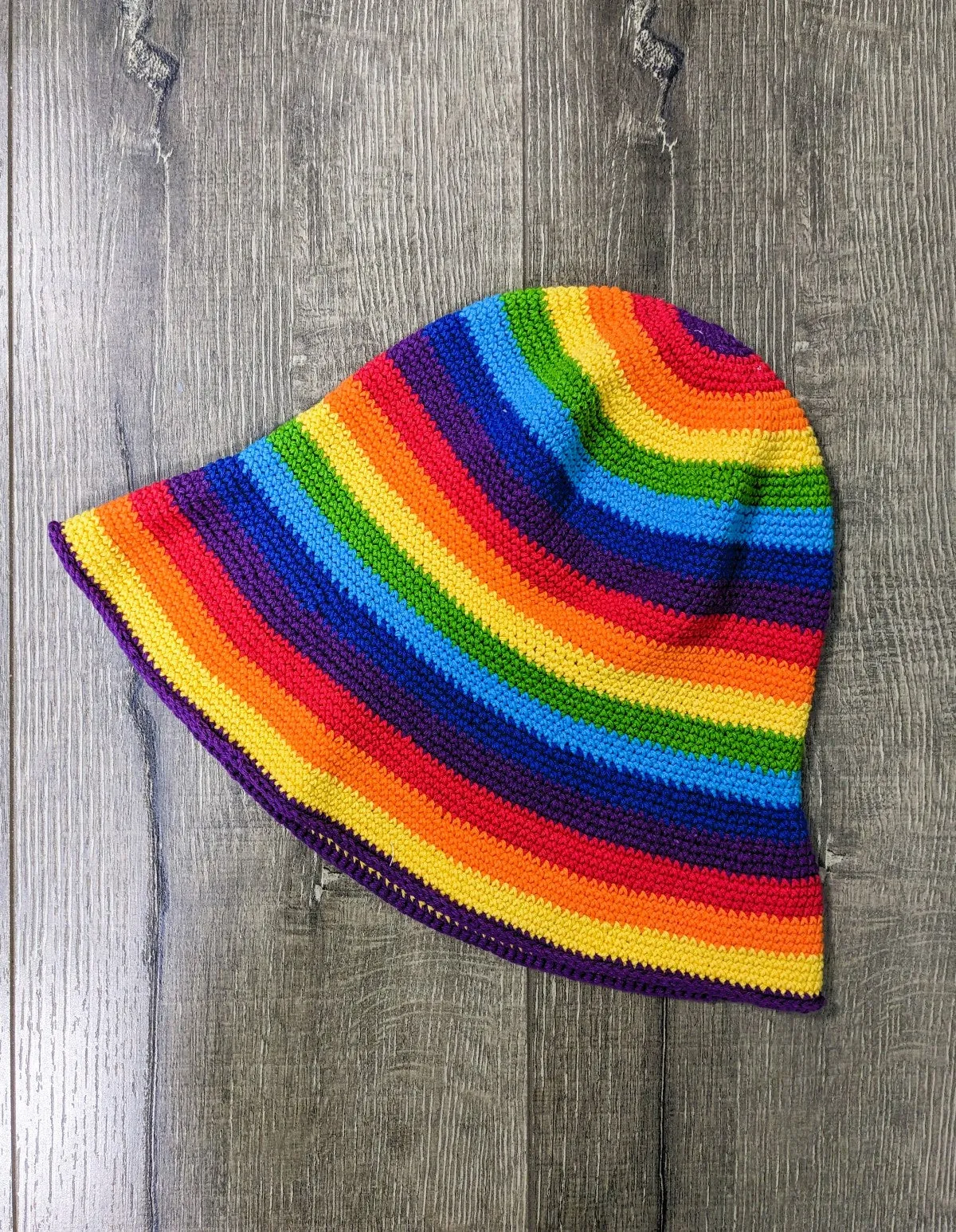 Cotton Rainbow Crochet Bucket Hat