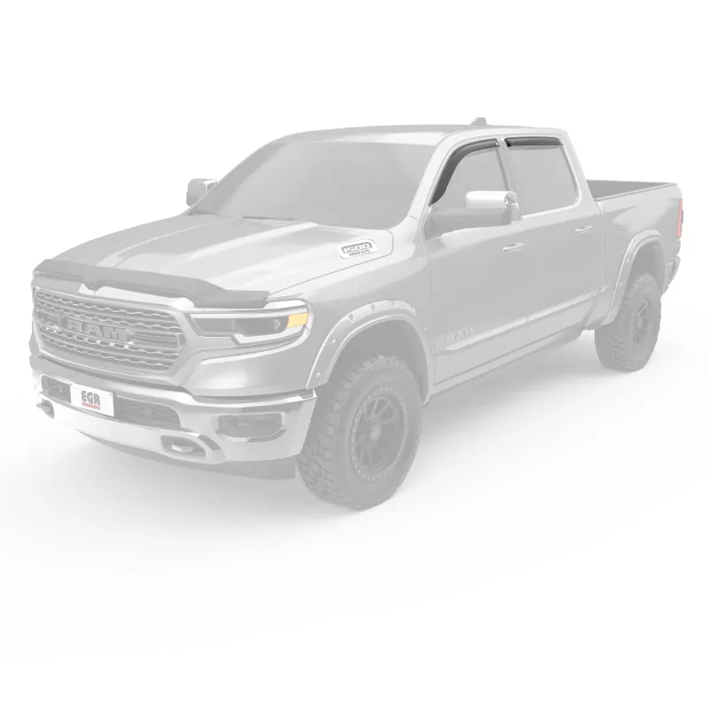 EGR 2019 Dodge Ram 1500 Crew Cab Tape-On Window Visors Set of 4 - Dark Smoke