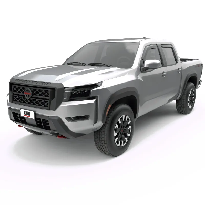 EGR 2022  Nissan Frontier In Channel Window Visors Front/Rear Set Matte Black Crew Cab