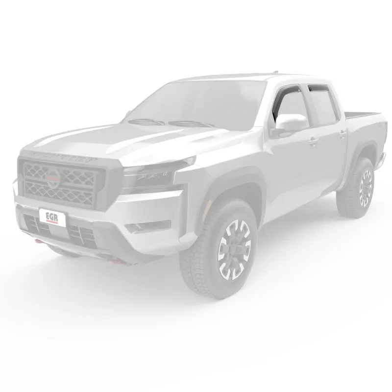 EGR 2022  Nissan Frontier In Channel Window Visors Front/Rear Set Matte Black Crew Cab
