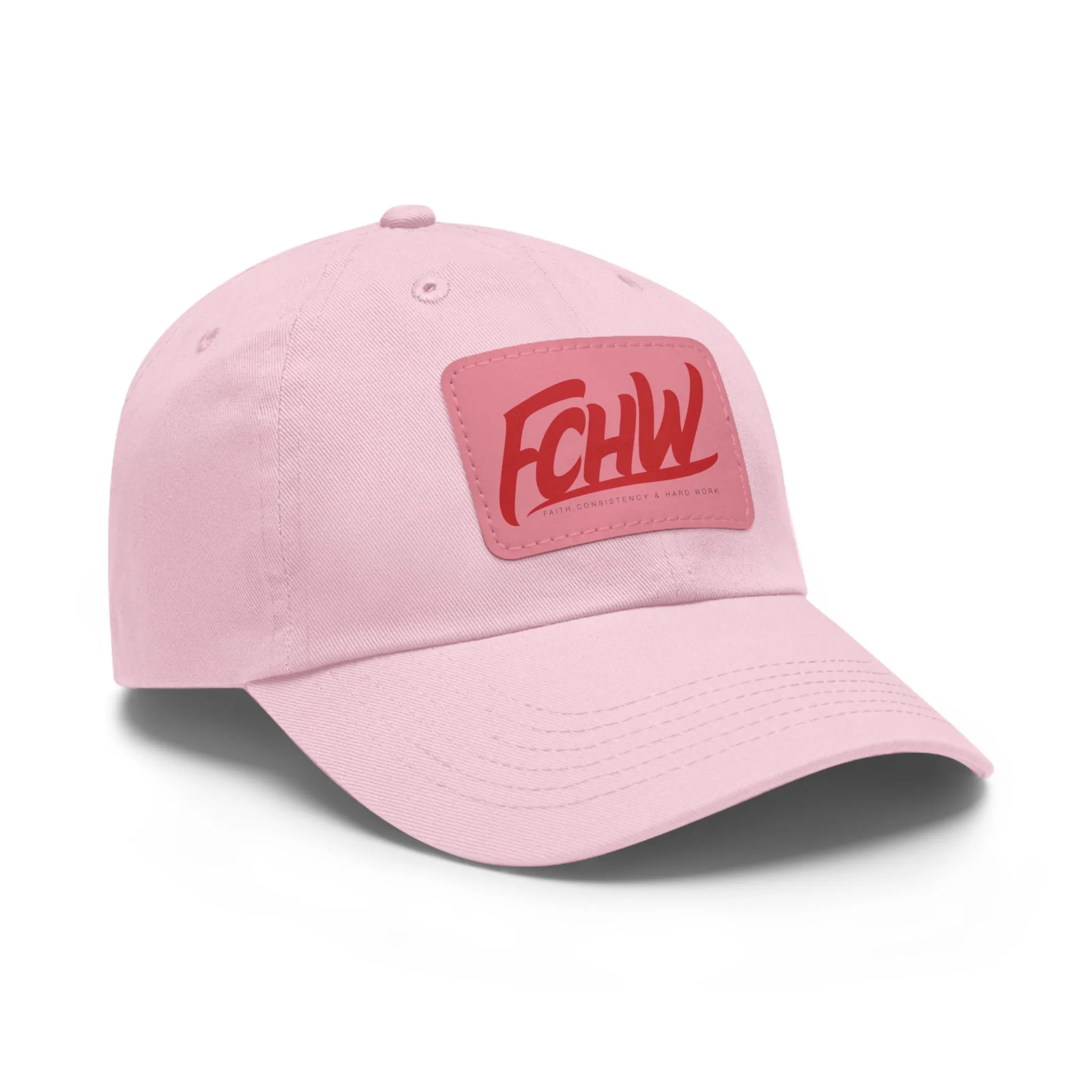 FCHW Dad Hat with Leather Patch (Pink)