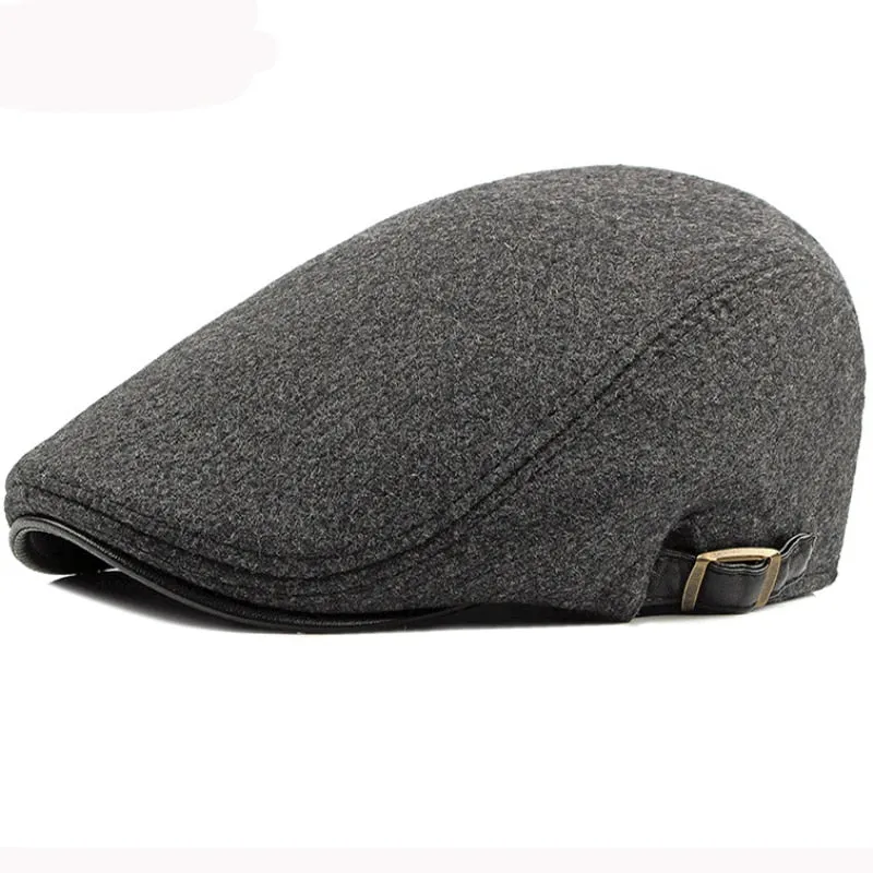 HT2888 Berets Men High Quality Autumn Winter Wool Hat Striped Ivy Newsboy Flat Cap Artist Painter Hat Male Adjustable Beret Cap