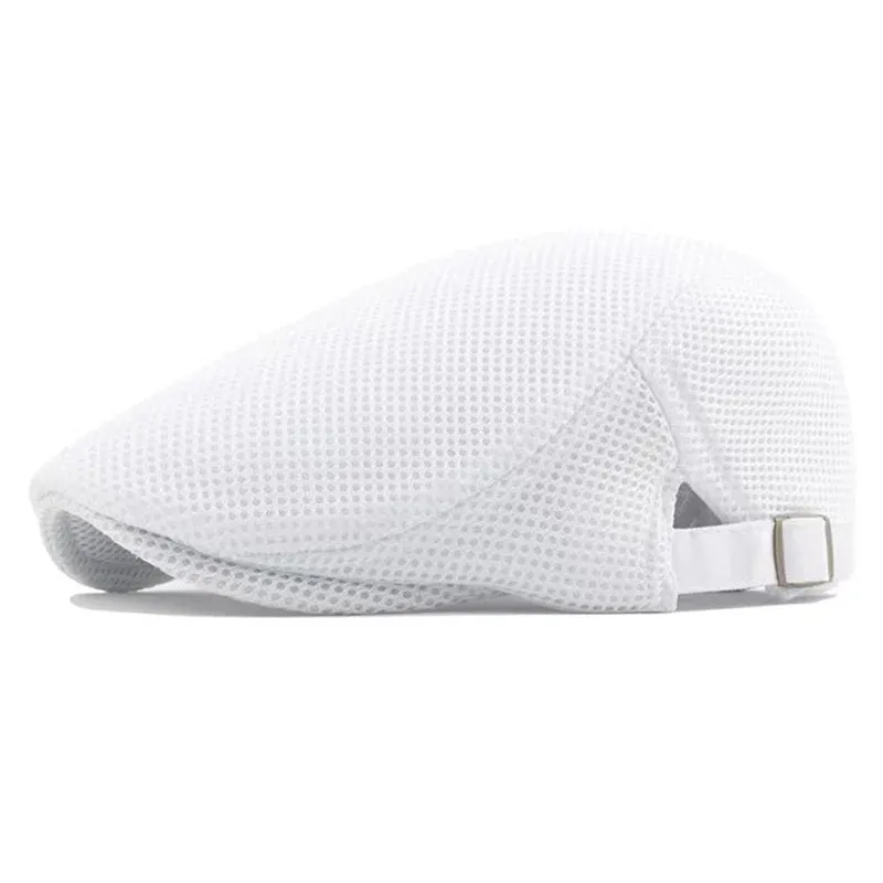Men Mesh Newsboy Caps British Painters Hats Spring and Summer Ventilate Berets Adjustable Flat Cap Hip Hop Berets
