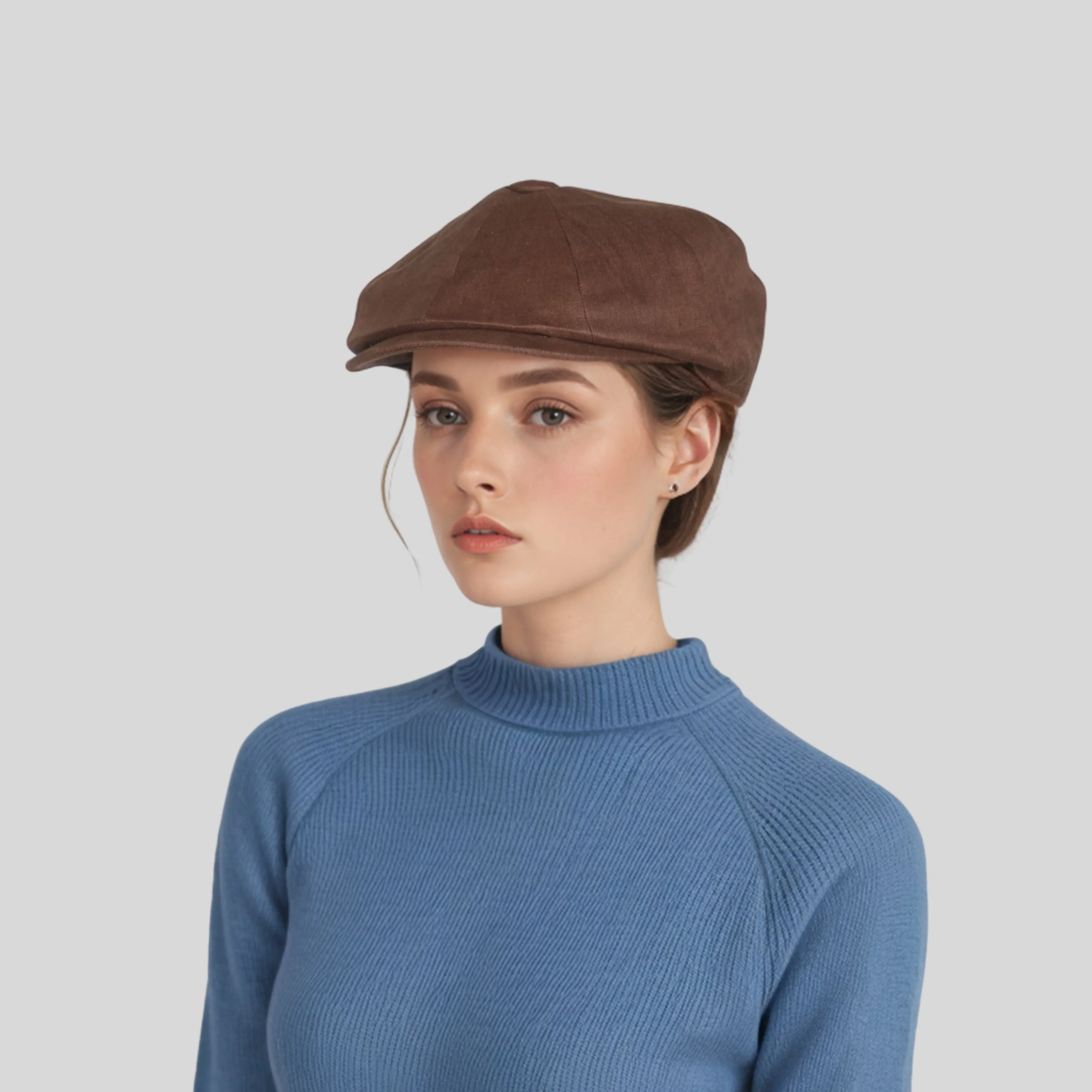 Newsboy Caps 100% Linen Plain Baker Boy Men's Flat Cap