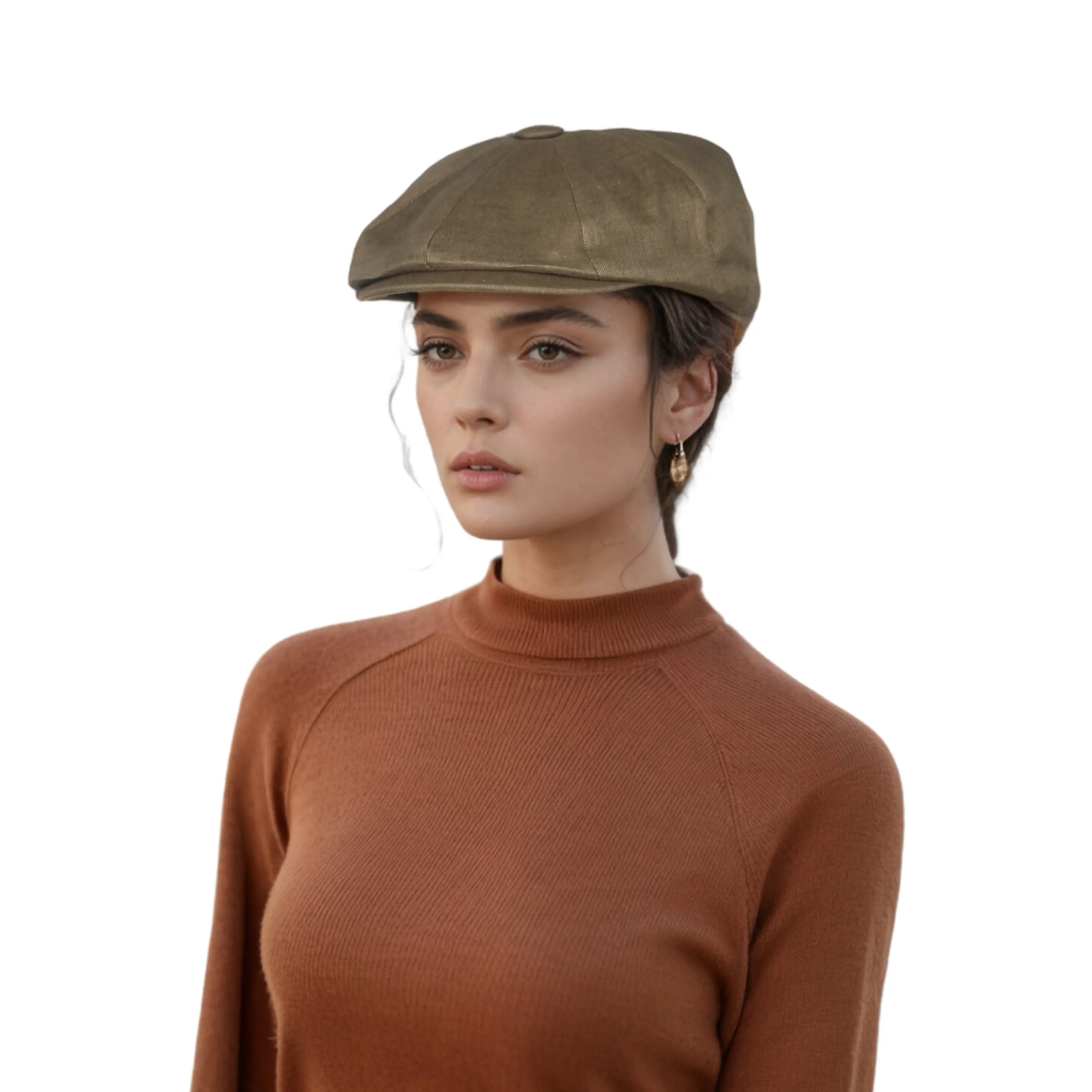 Newsboy Caps 100% Linen Plain Baker Boy Men's Flat Cap