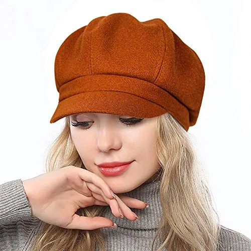PanPacSight Women's Tweed Newsboy Cap