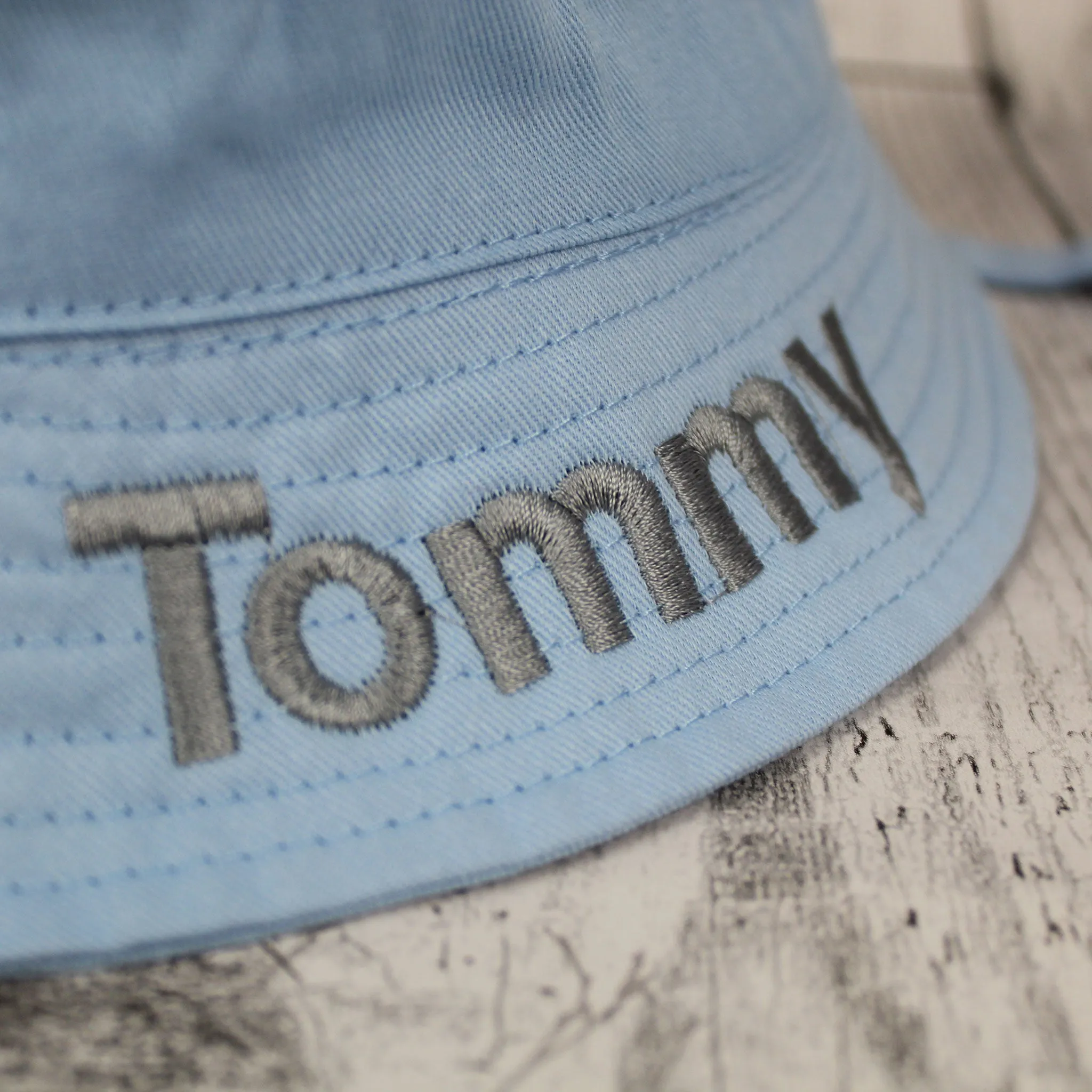 Personalised Baby Boys Bucket Hat - Blue