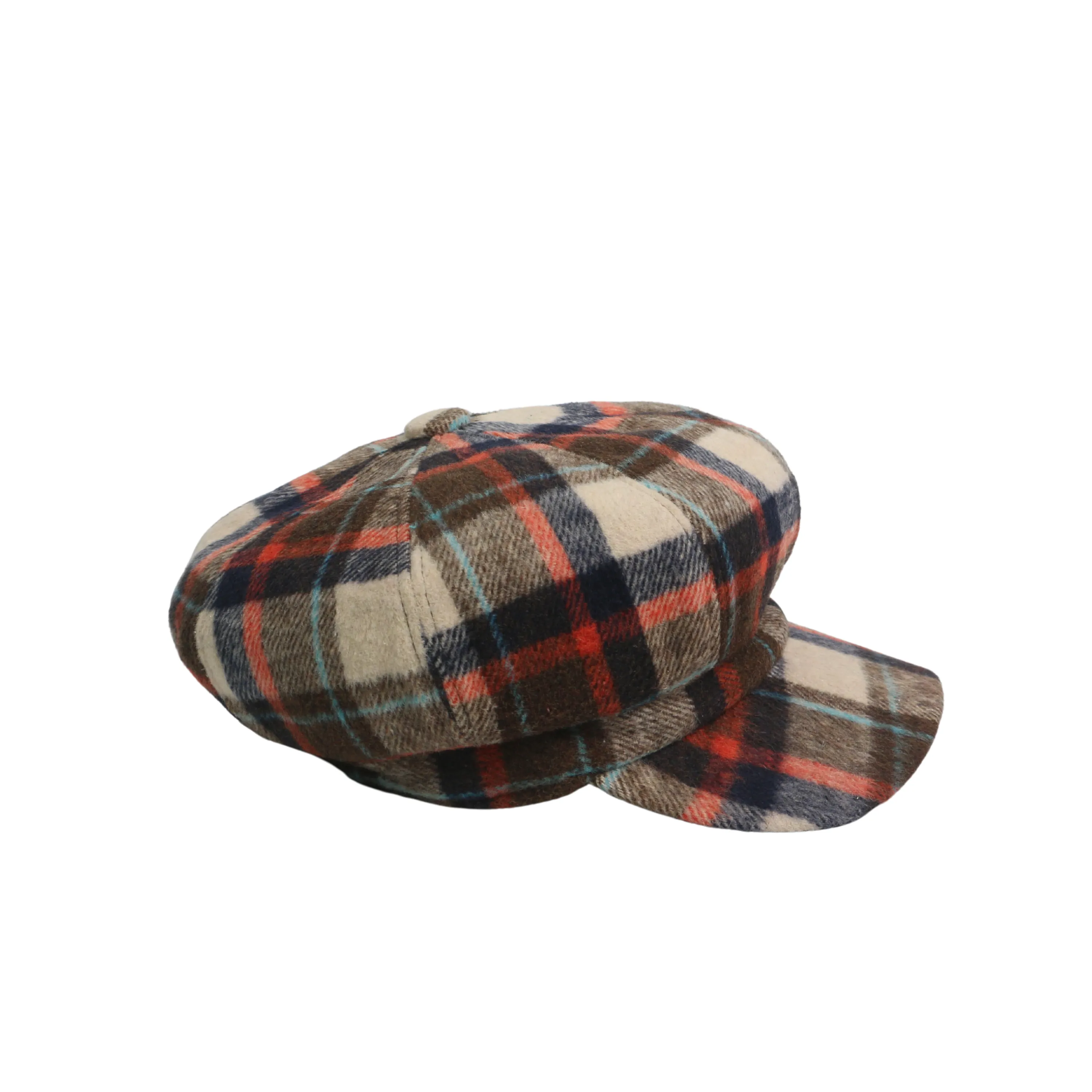 Plaid Wool Blend Fiddler Caps for Women