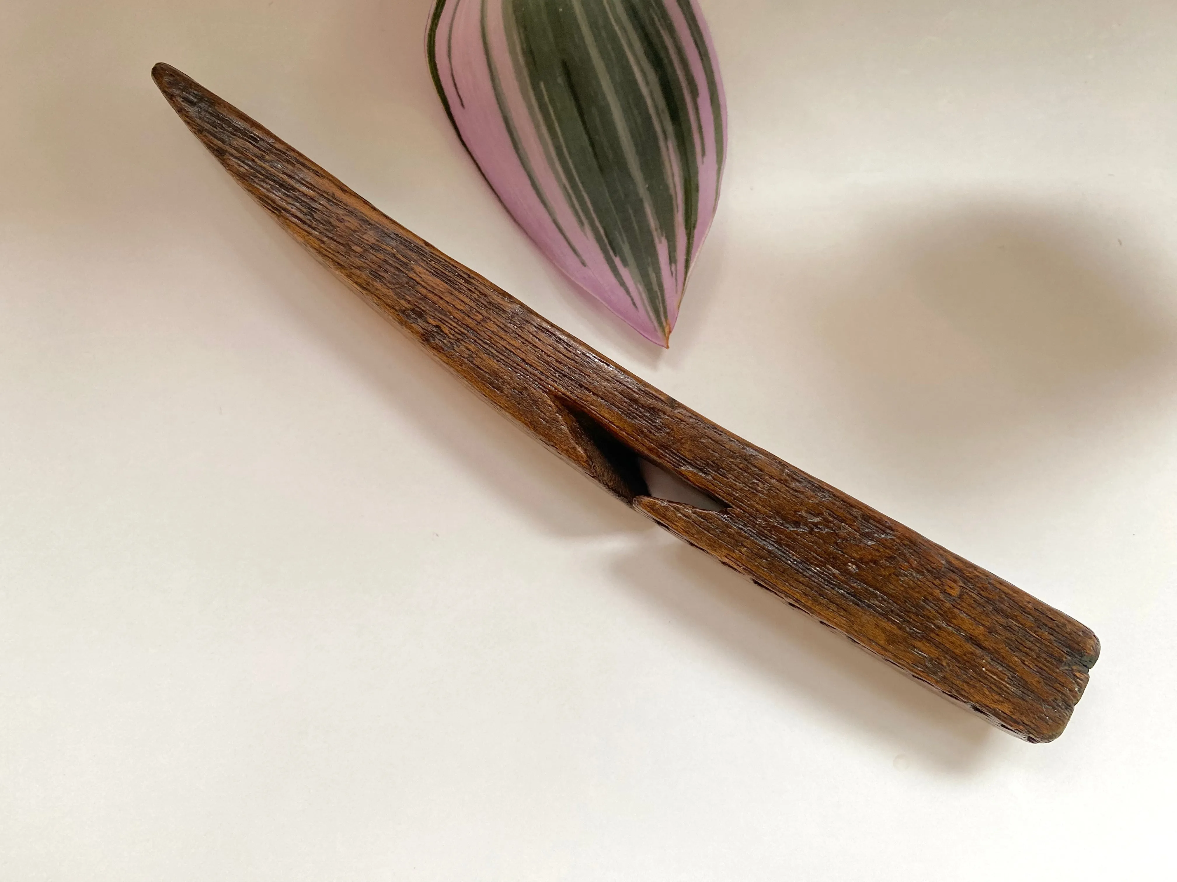 Rare Antique Early 19th Century Child’s Miniature Treen Knitting Sheath Initialled