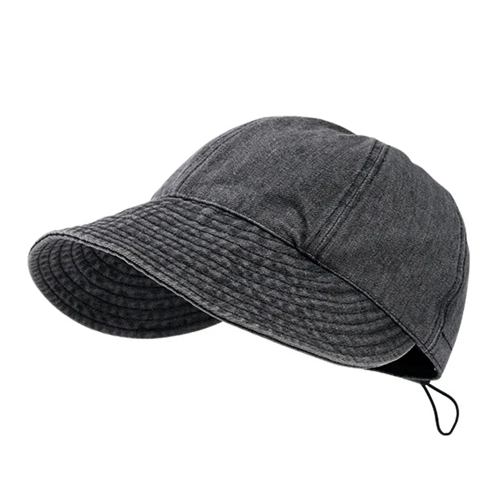 Summer Wide Brim Fisherman Hat Women Foldable Sunshade Visors Fisherman Cap Female Adjustable Outdoor Sports Bucket Panama Cap