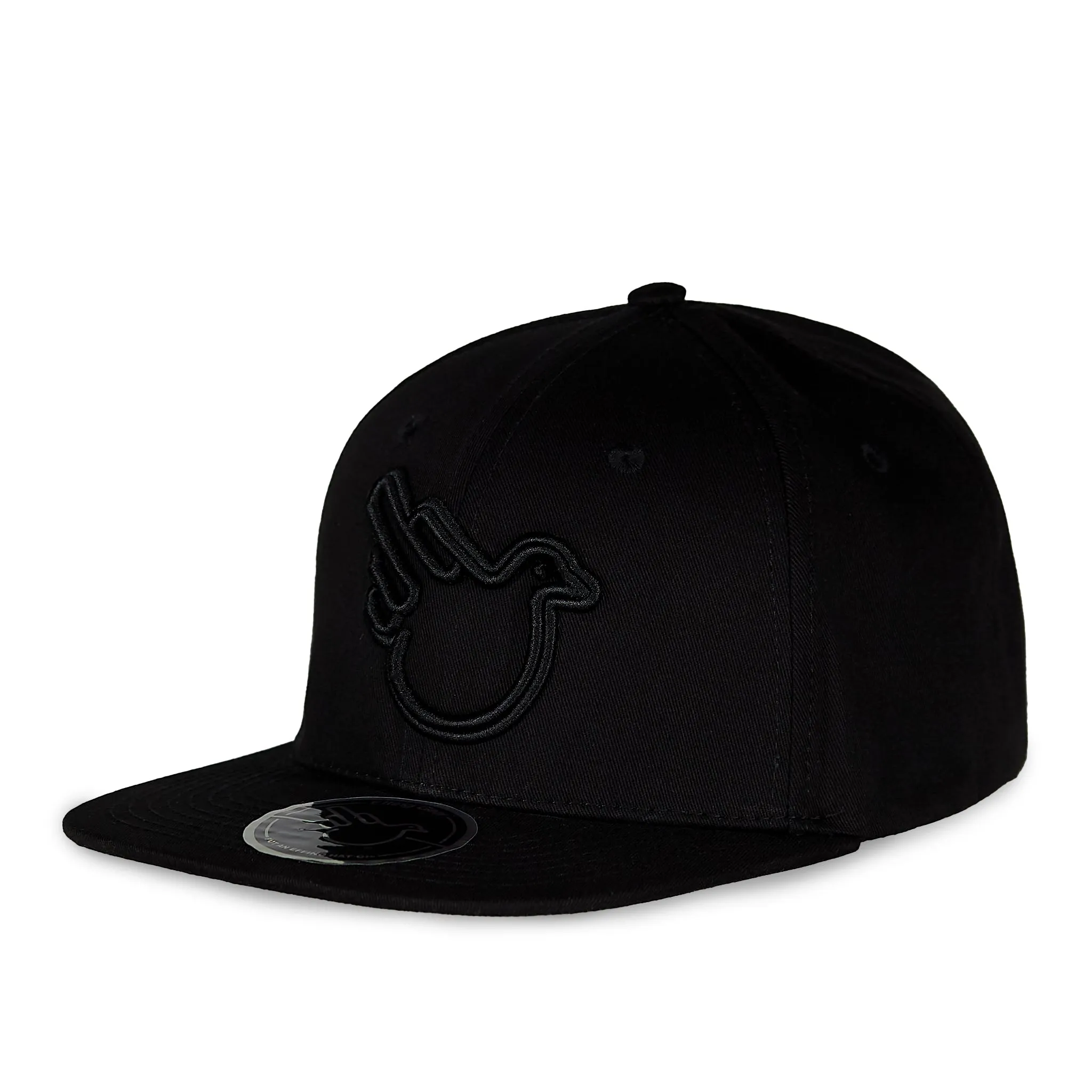 The Timothy Black Flat Brim Snapback Hat