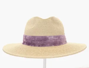 Tie Dye Band Straw Panama Ha-Eggplant