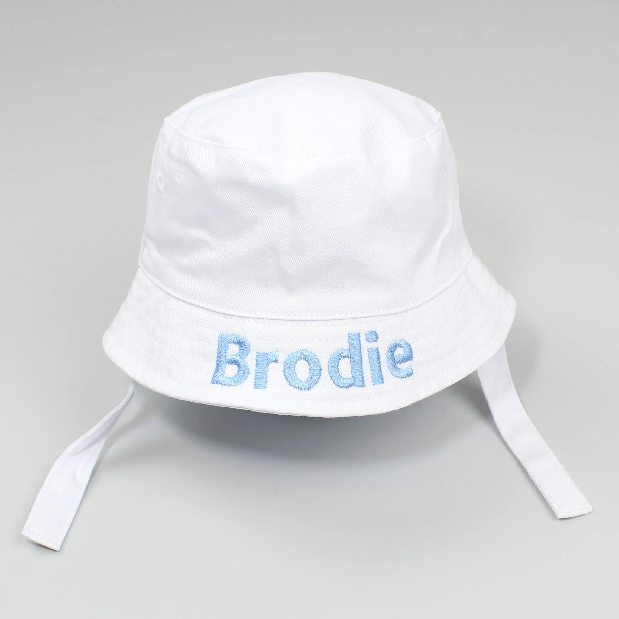 Unisex Personalised Baby Bucket Hat - White