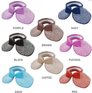 Vibrant Striped Roll-Up Visor Collection - Model SH32