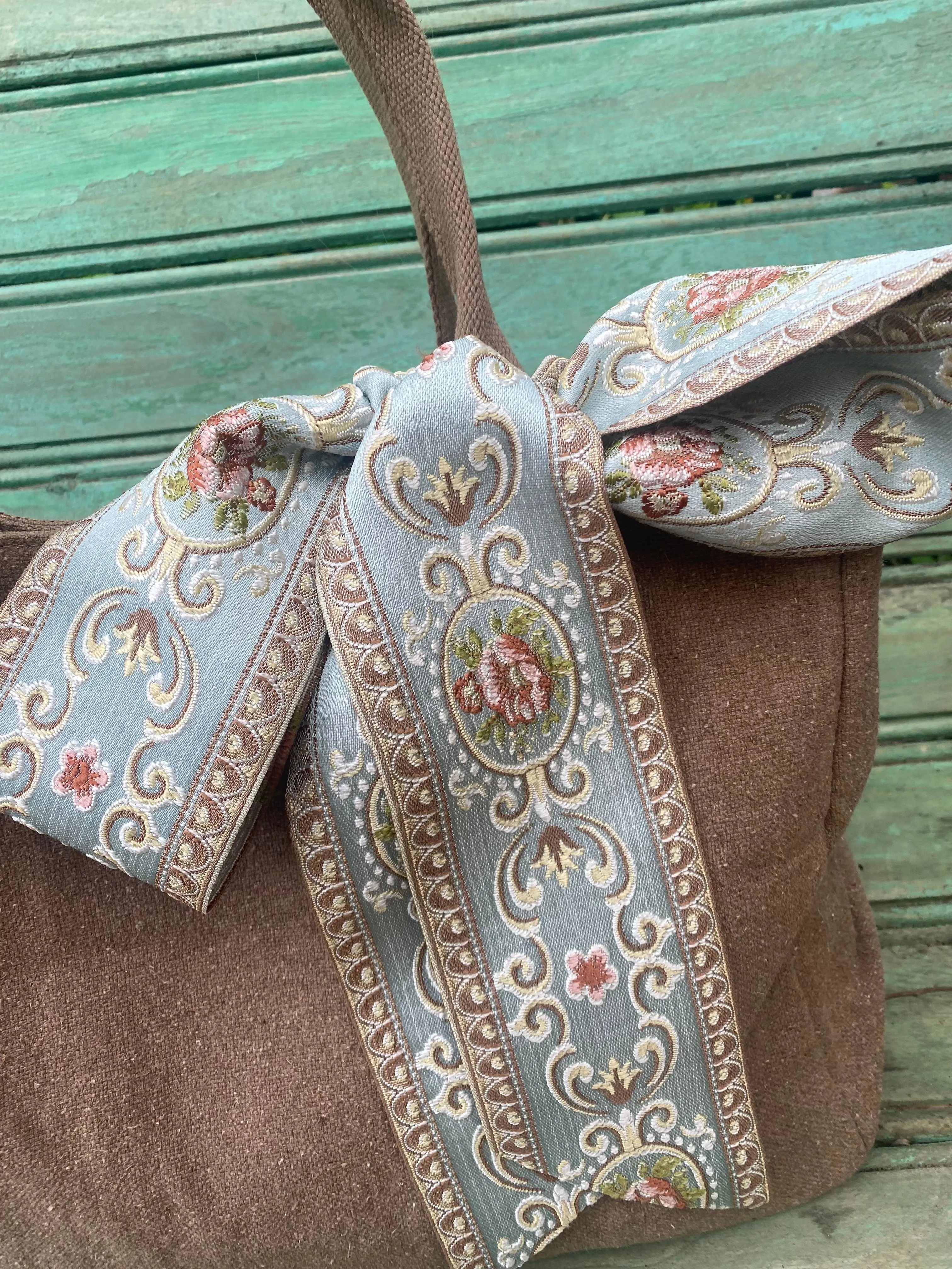 Vintage French Ribbon trim. Pastel Blue