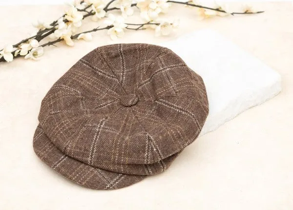 Women's Fashionable Plaid Newsboy Caps
