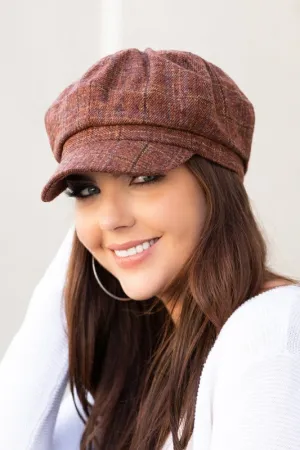 Women's Fashionable Plaid Newsboy Caps