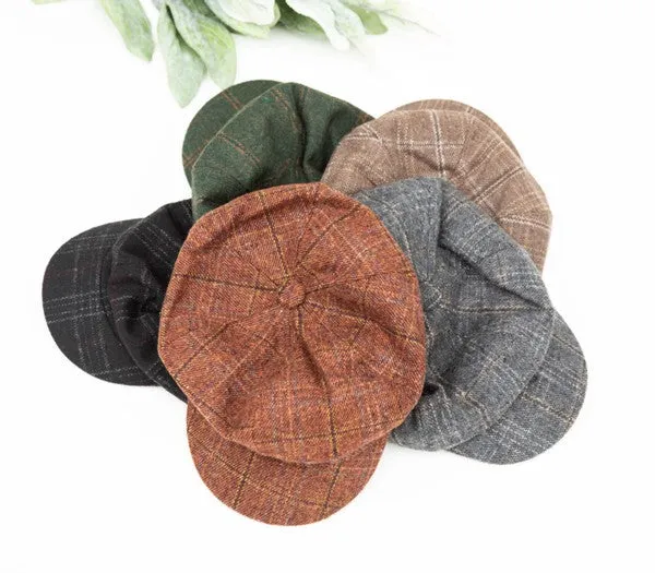 Women's Fashionable Plaid Newsboy Caps
