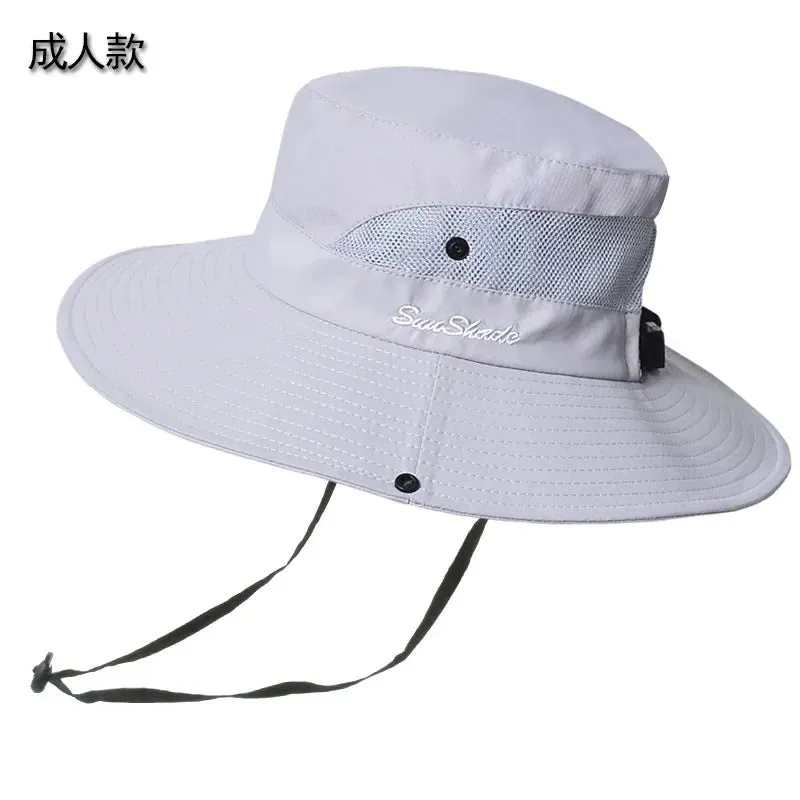 Womens Ponytail Sun Hat UV Protection Mesh Foldable Wide Brim Beach Fishing Bucket Hats Summer Hiking Outdoor Climbing hike Caps