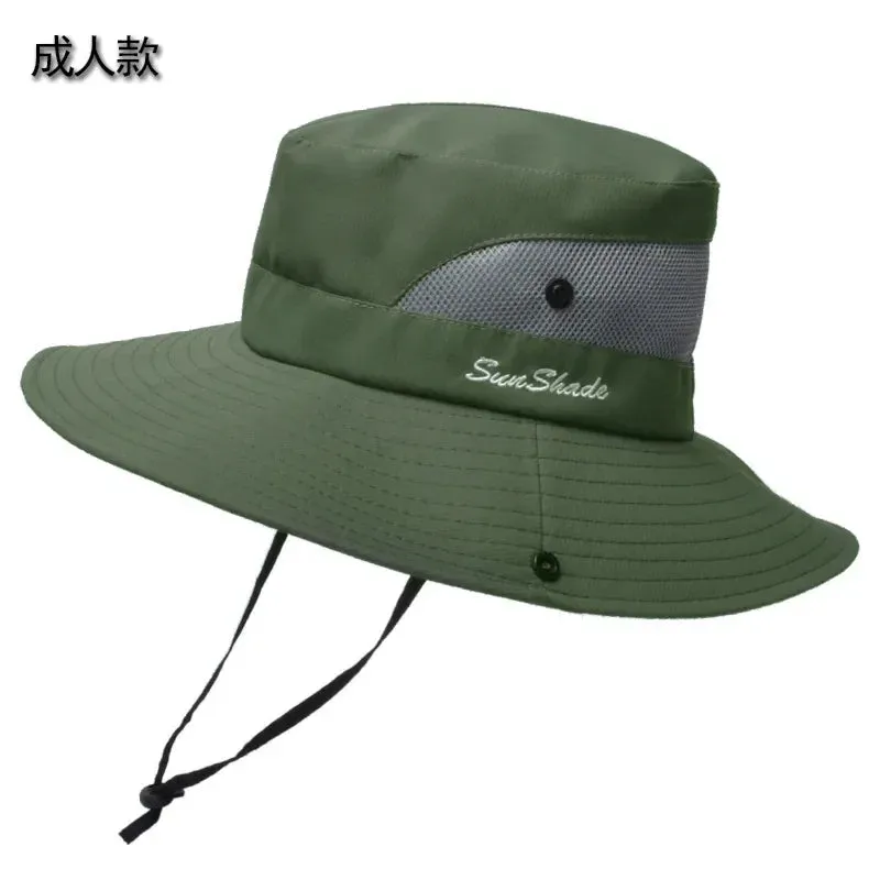 Womens Ponytail Sun Hat UV Protection Mesh Foldable Wide Brim Beach Fishing Bucket Hats Summer Hiking Outdoor Climbing hike Caps
