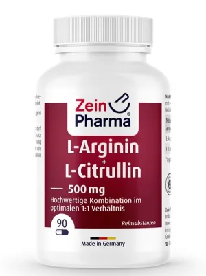 Zein Pharma L-Arginine   L-Citrulline, 500mg - 90 caps
